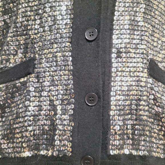 BCBG Maxazria S Merino Wool Sequin Cardigan Sweater - Picture 3 of 8